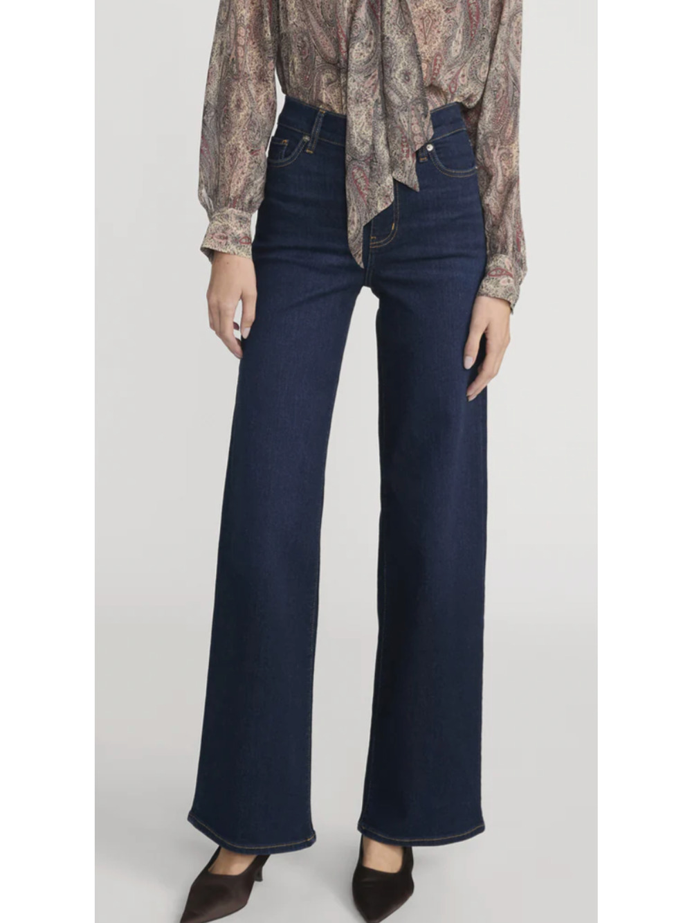 FRAME Le Slim Palazzo Jeans in RINSE Size L29 TALL